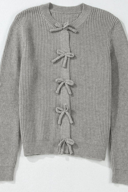 Bow Long Sleeve Cardigan