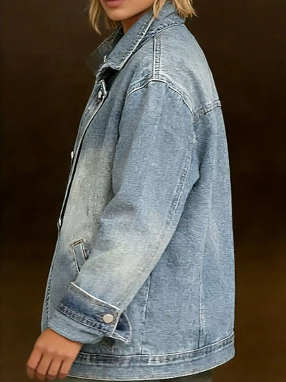Washed denim jacket, view 5