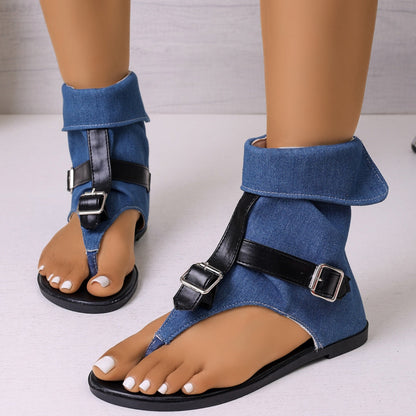 Toe post buckle sandals, view 2