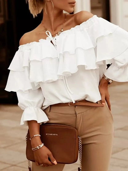 Ruffled Off-Shoulder Blouse