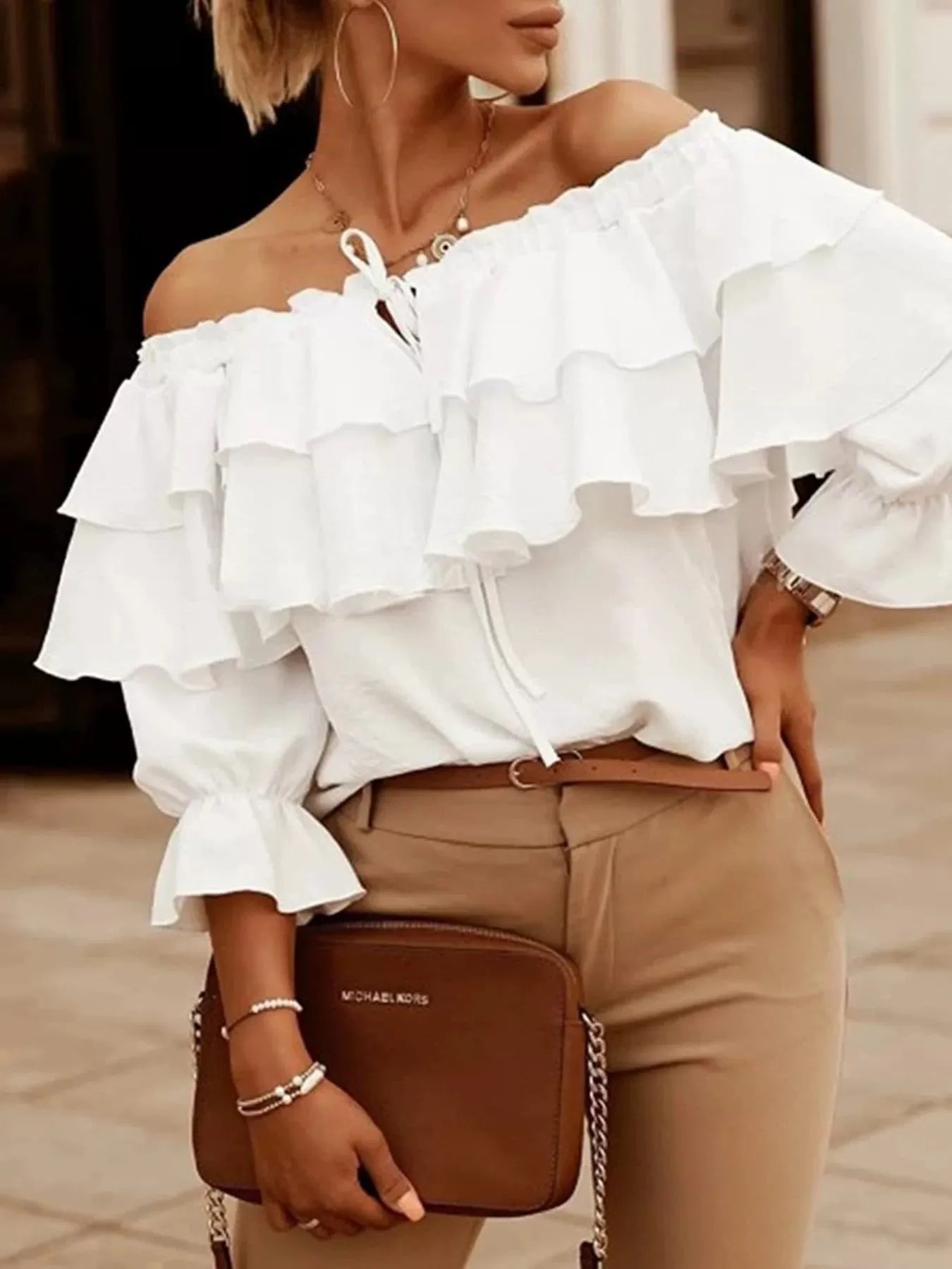 Ruffled Off-Shoulder Blouse