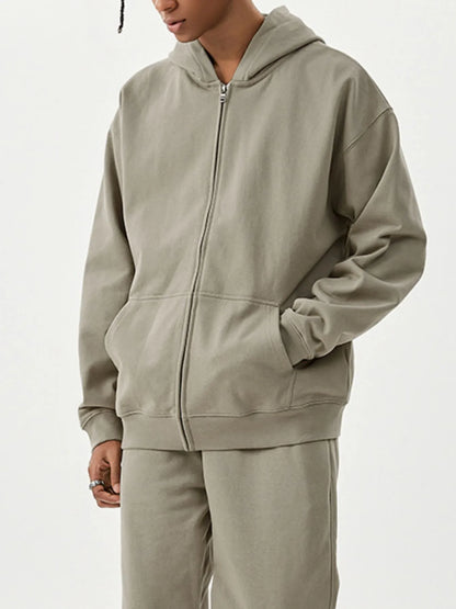 Men's Full Size Zip Up Long Sleeve Hoodie