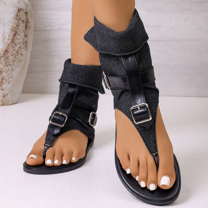 Toe post buckle sandals, view 9