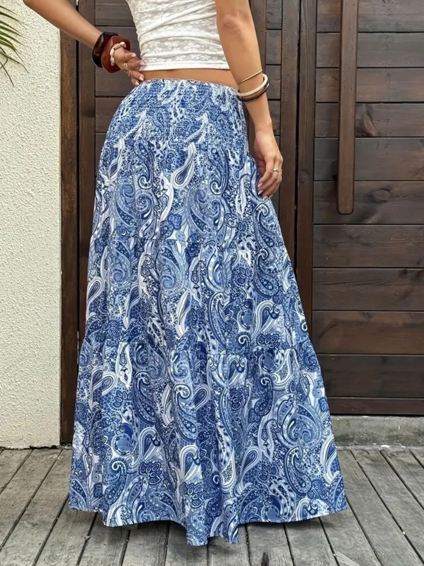 Paisley Print Maxi Skirt