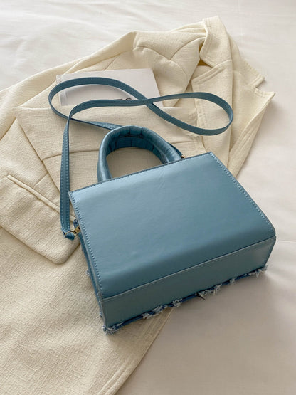 Raw Hem Denim Handbag