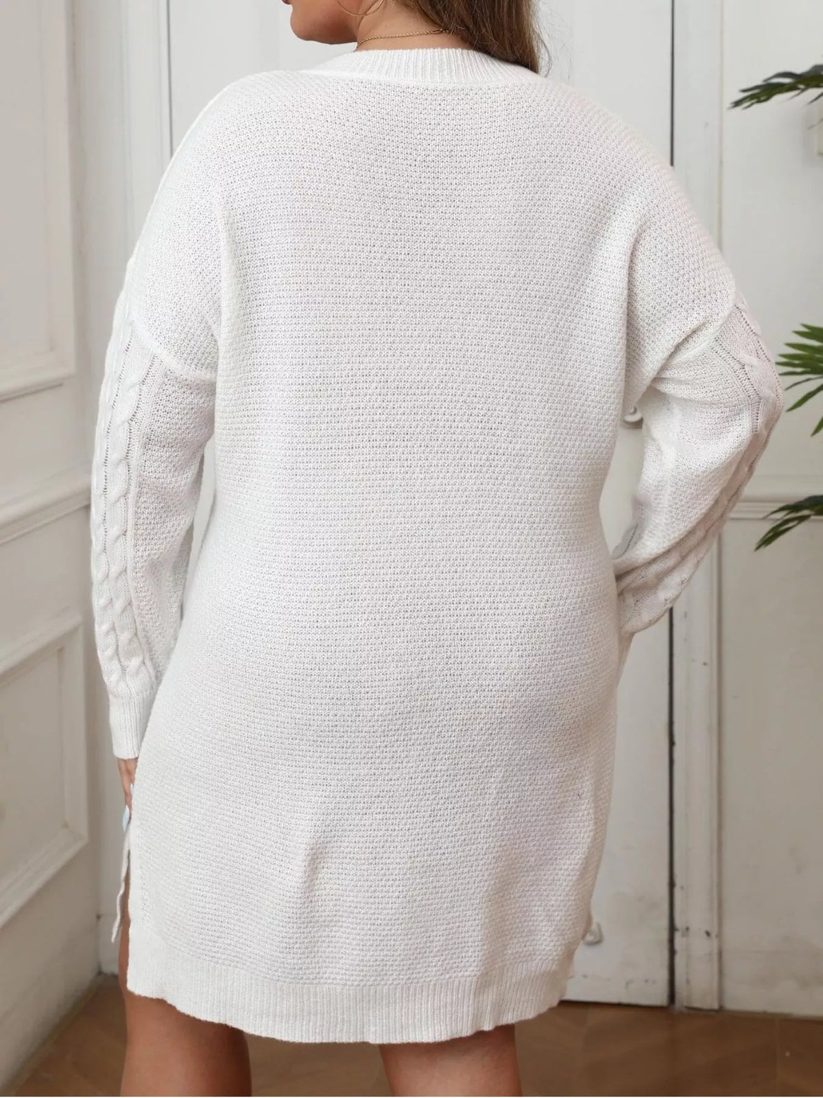 Plus Size Strawberry Cable Knit Sweater Dress