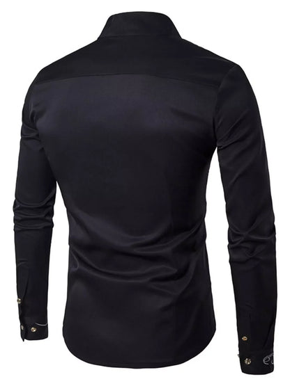 Men's Asymmetric Button-Down Slim Fit Shirt