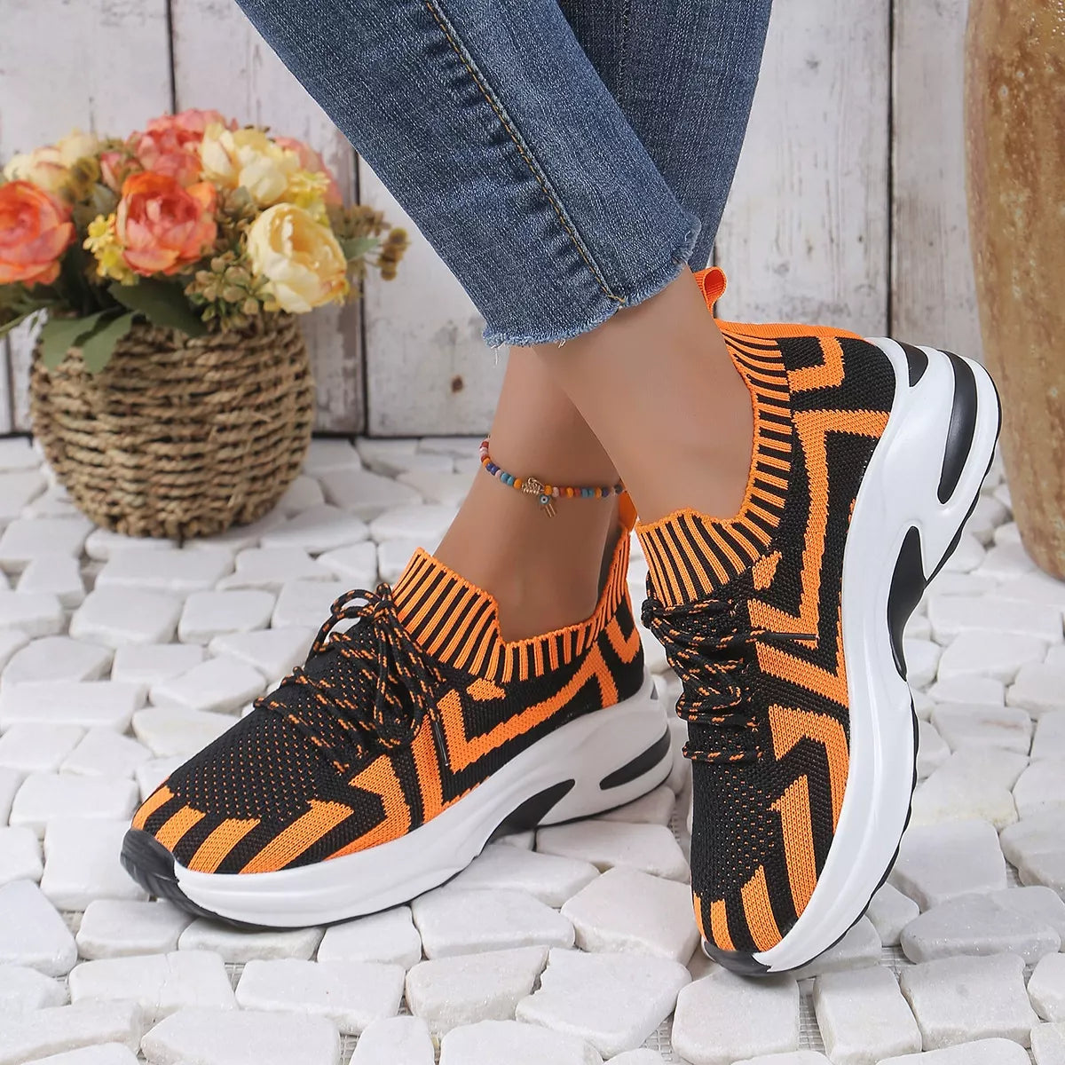 Round Toe Platform Sneakers