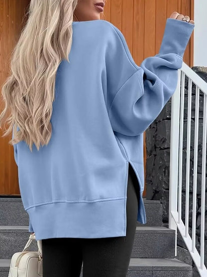 Oversized side-slit sweatshirt, view 5