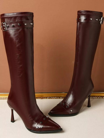 High Heel Point Toe Boots
