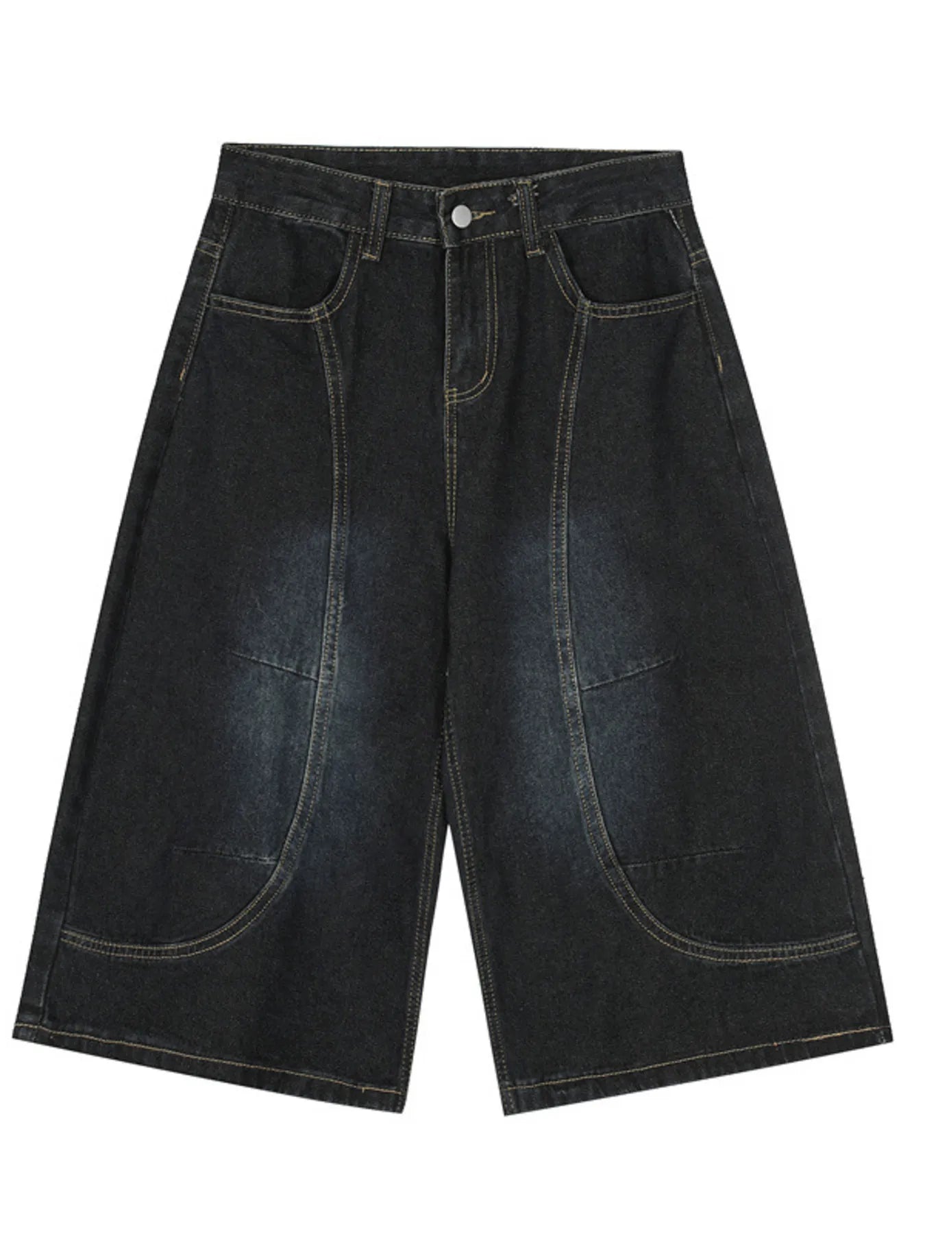 Men's Wide Leg Denim Shorts