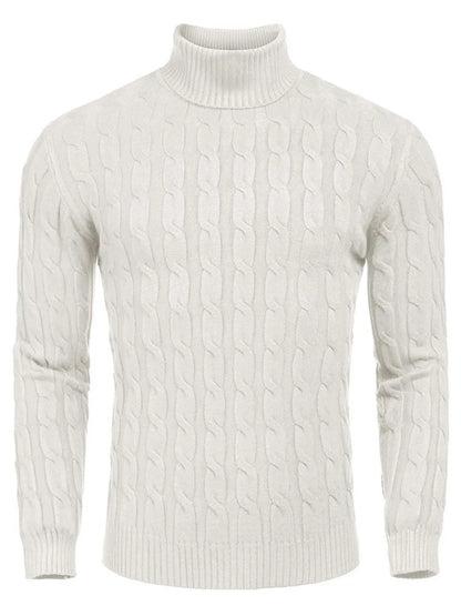 Men's Cable Knit Turtleneck Sweater