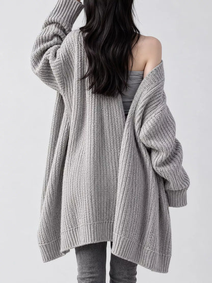 Plus size chunky knit cardigan, view 56