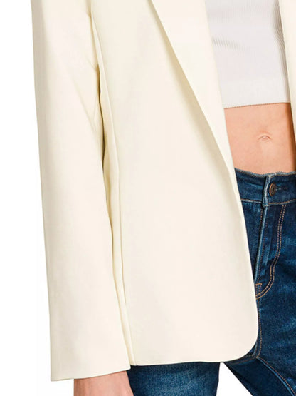 Woven Long Sleeve Blazer With Lining