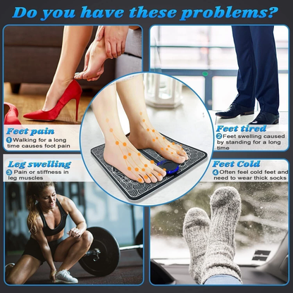 Electric Foot Massager Pad Blood Circulation Muscle Stimulator Mat 19 Levels and 8 Modes-Massage Mat