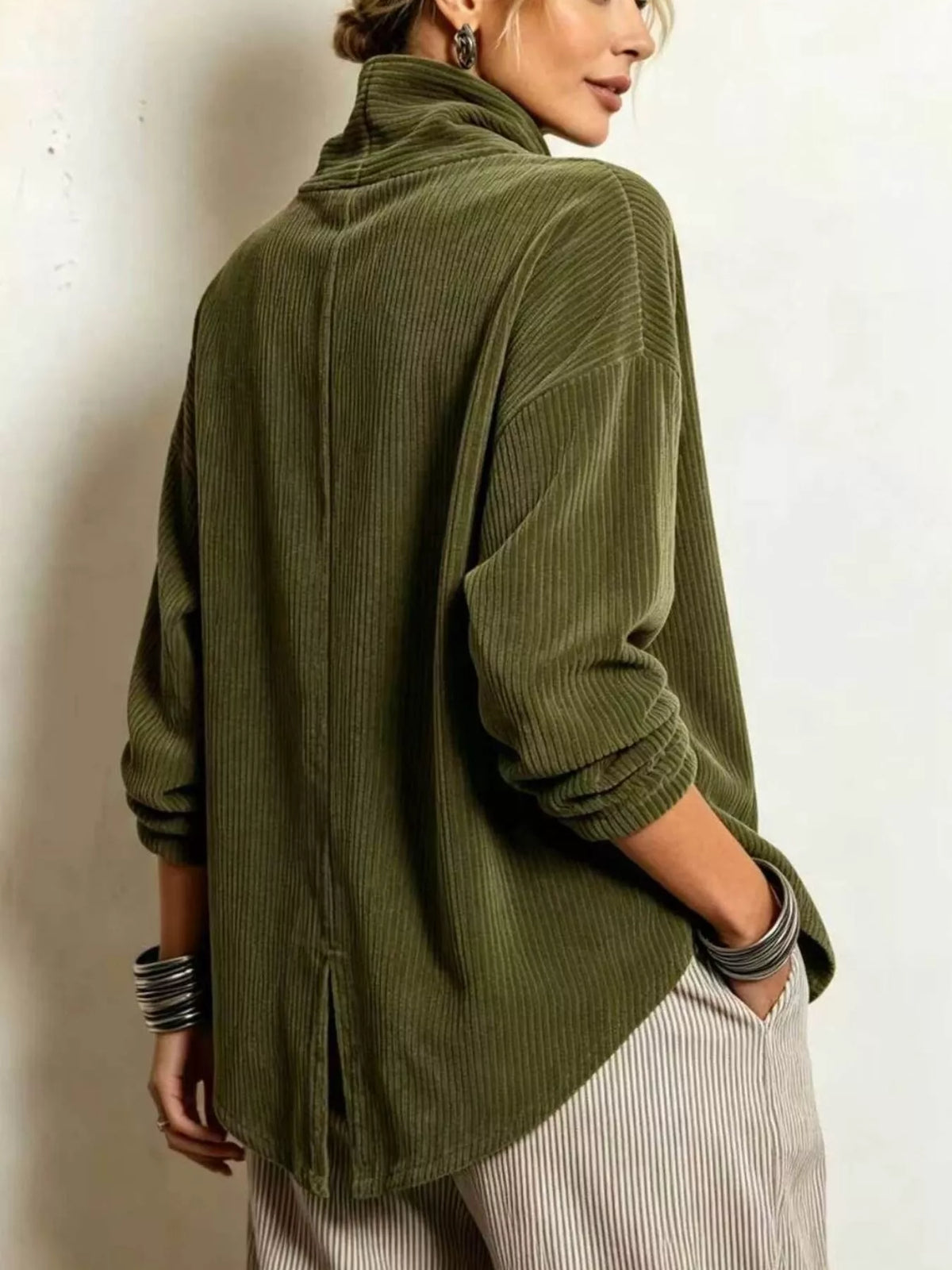 Asymmetric corduroy jacket, view 2