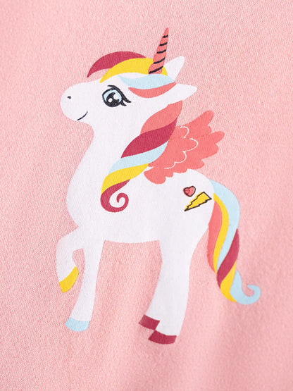 Children's Unicorn Ruffle Sleeve Tulle Dress