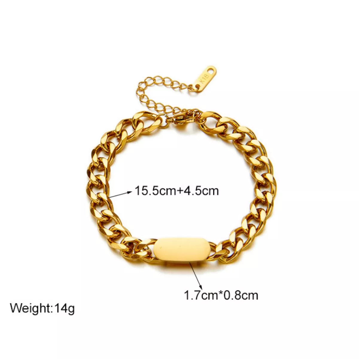 Bar chain necklace and bracelet set, view 6