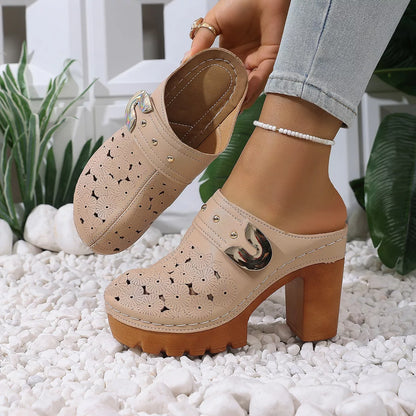 Round Toe Block Heels Sandals