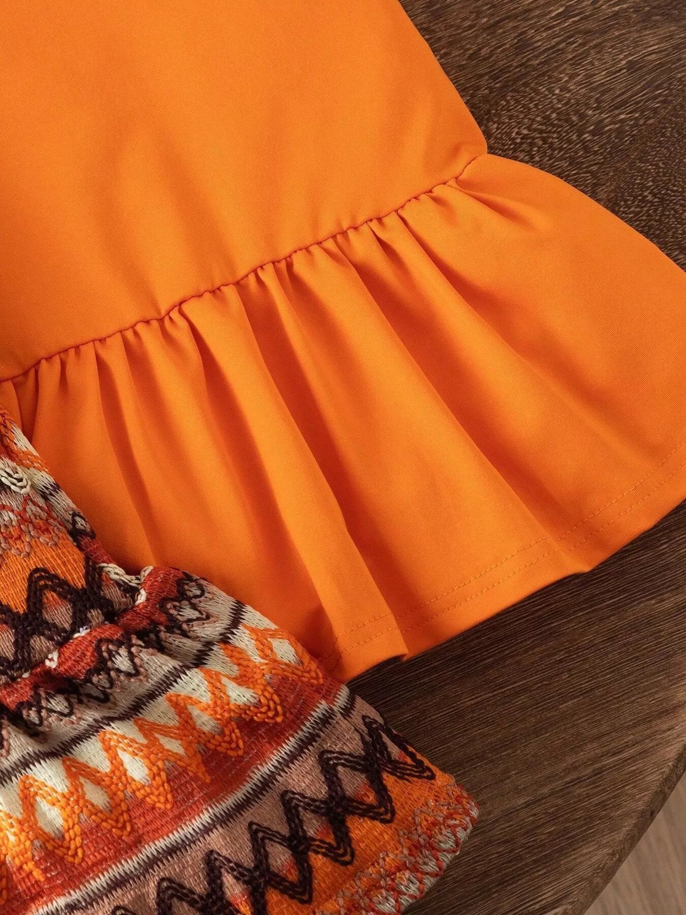 Children's Ruffled Hem Neck Dress