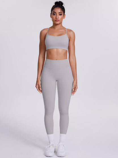 Criss-Cross Back Cami and Leggings Active Set