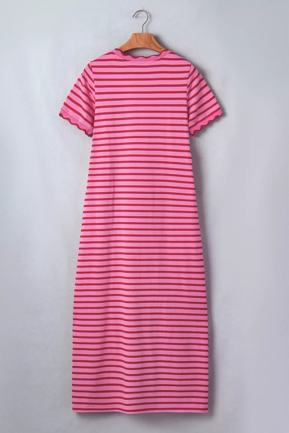 Short Sleeve Side Slit Maxi Tee Dress