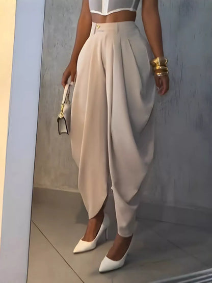 High-Waisted Wide Leg Pleated Pants