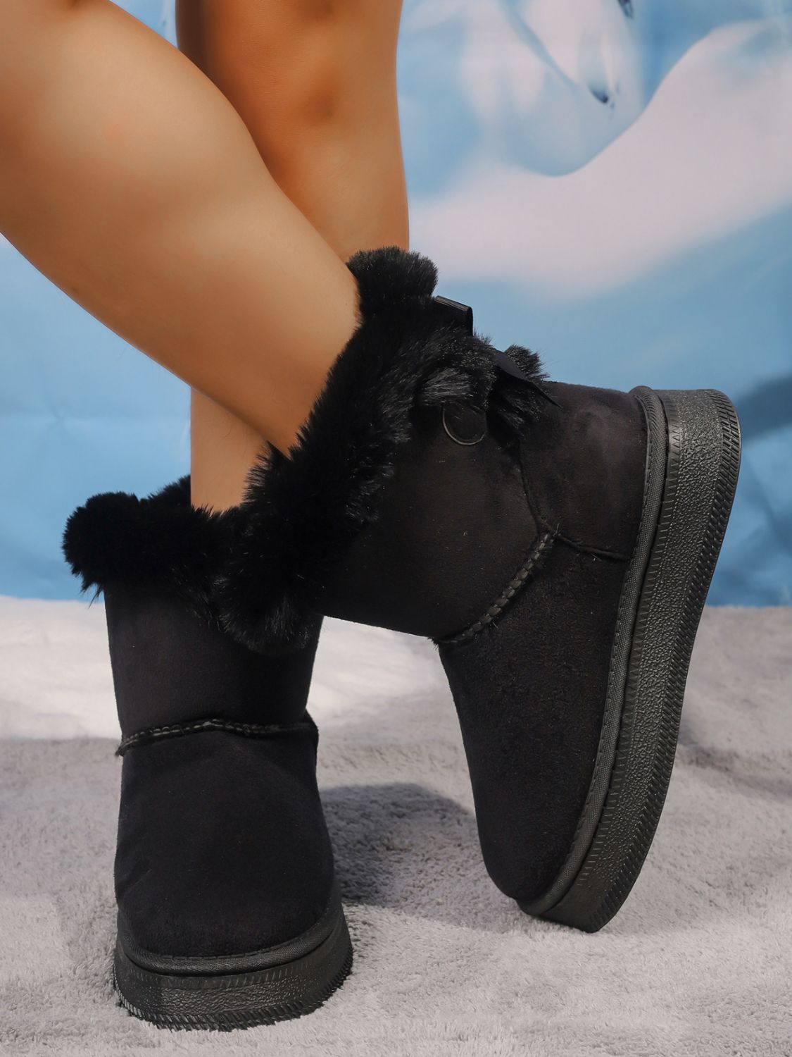 Suede Round Toe Boots