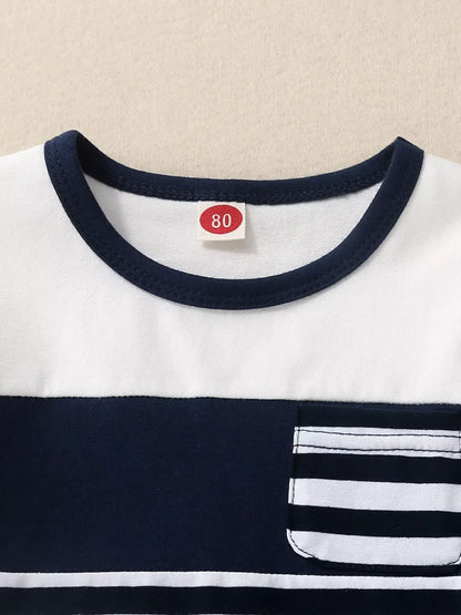 Children's Striped T-shirt and Shorts Set
