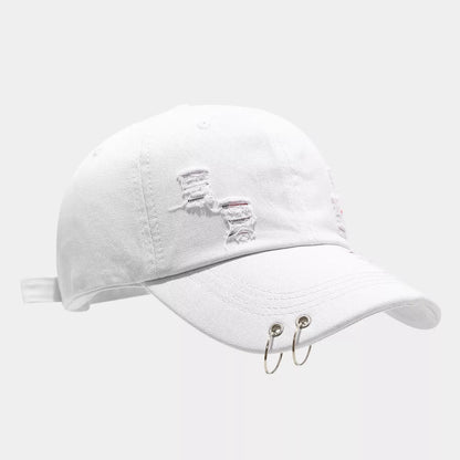 Distressed Denim Baseball Cap