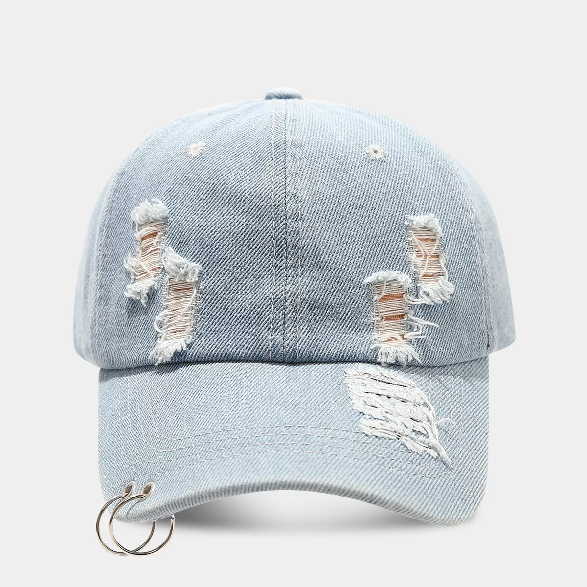 Distressed Denim Baseball Cap