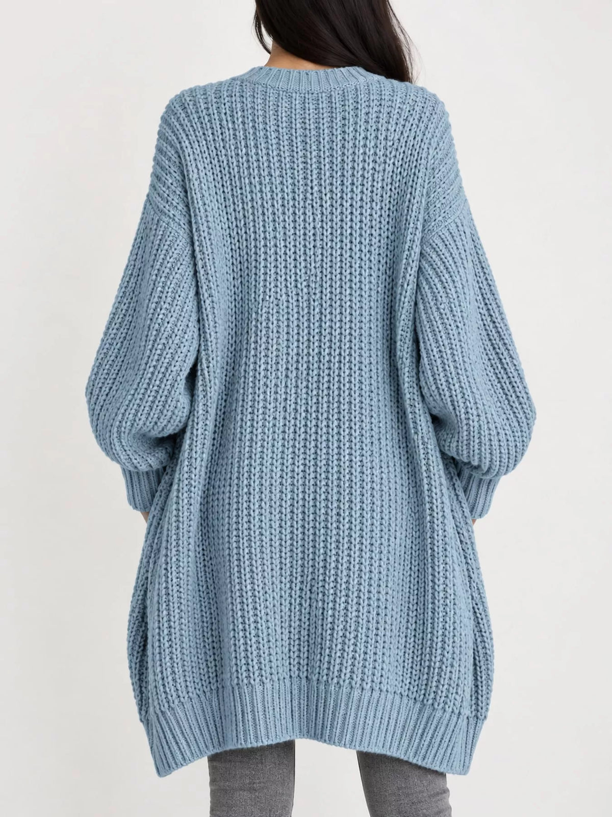 Oversized Openwork Knit Cardigan with Ribbed Trim, 11 Colors