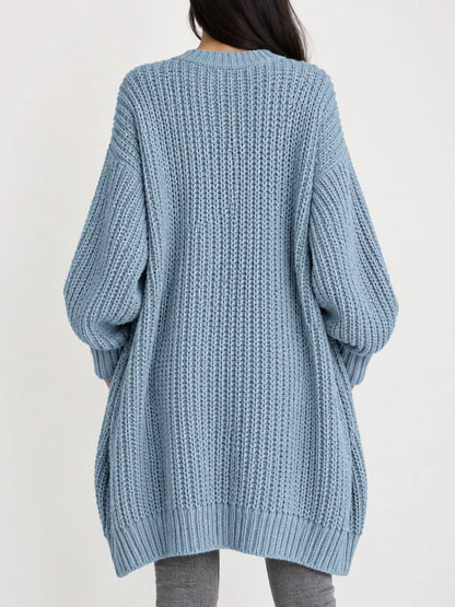 Plus size chunky knit cardigan, view 34