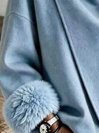 Asymmetric jacket with faux fur cuffs, view 12