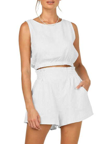 Sleeveless Top and Shorts Set