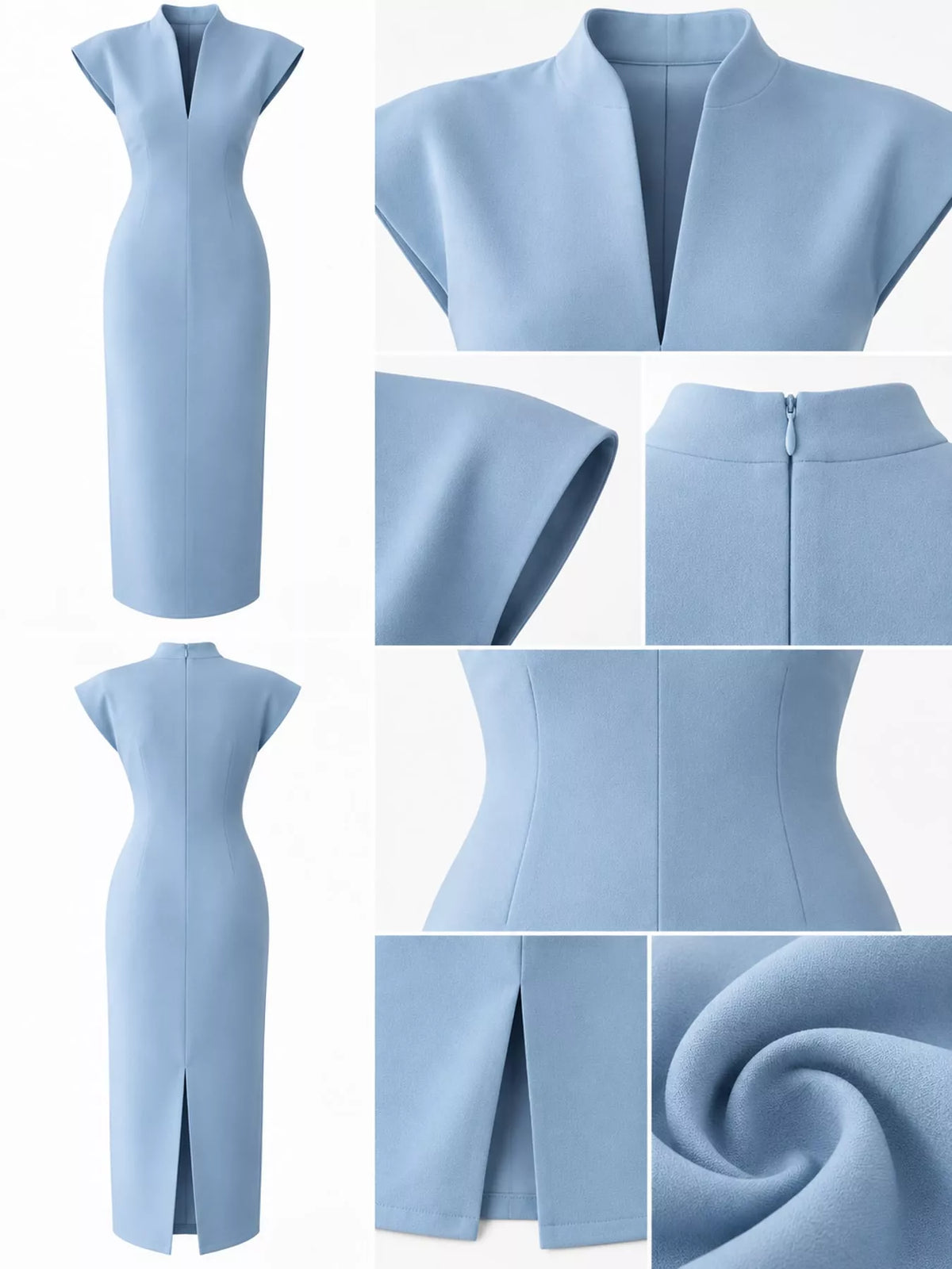 Sleeveless bodycon dress with slit, view 21