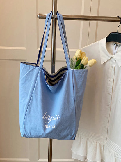 Striped Canvas Tote Bag