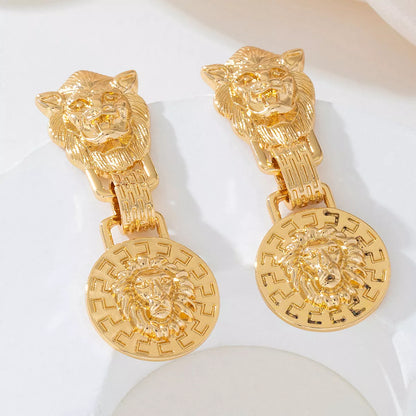 18K Gold-Plated Medallion Drop Earrings