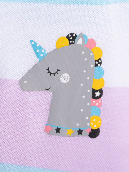 Children's Striped Unicorn Polo Dress