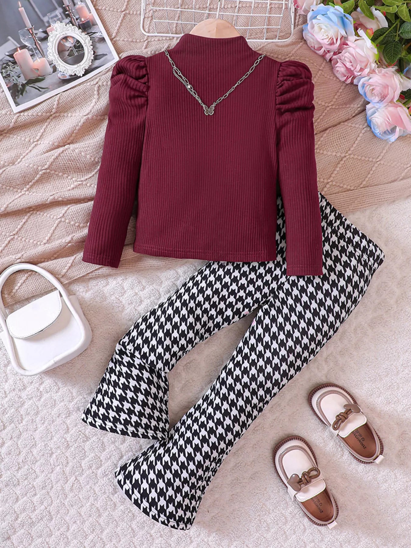 Children's Houndstooth Pants Set