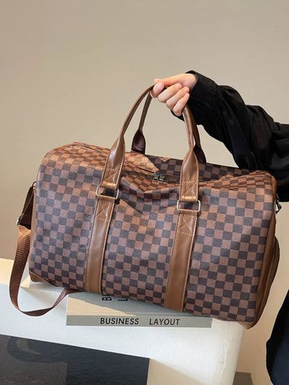 Checkered duffel bag in Brown