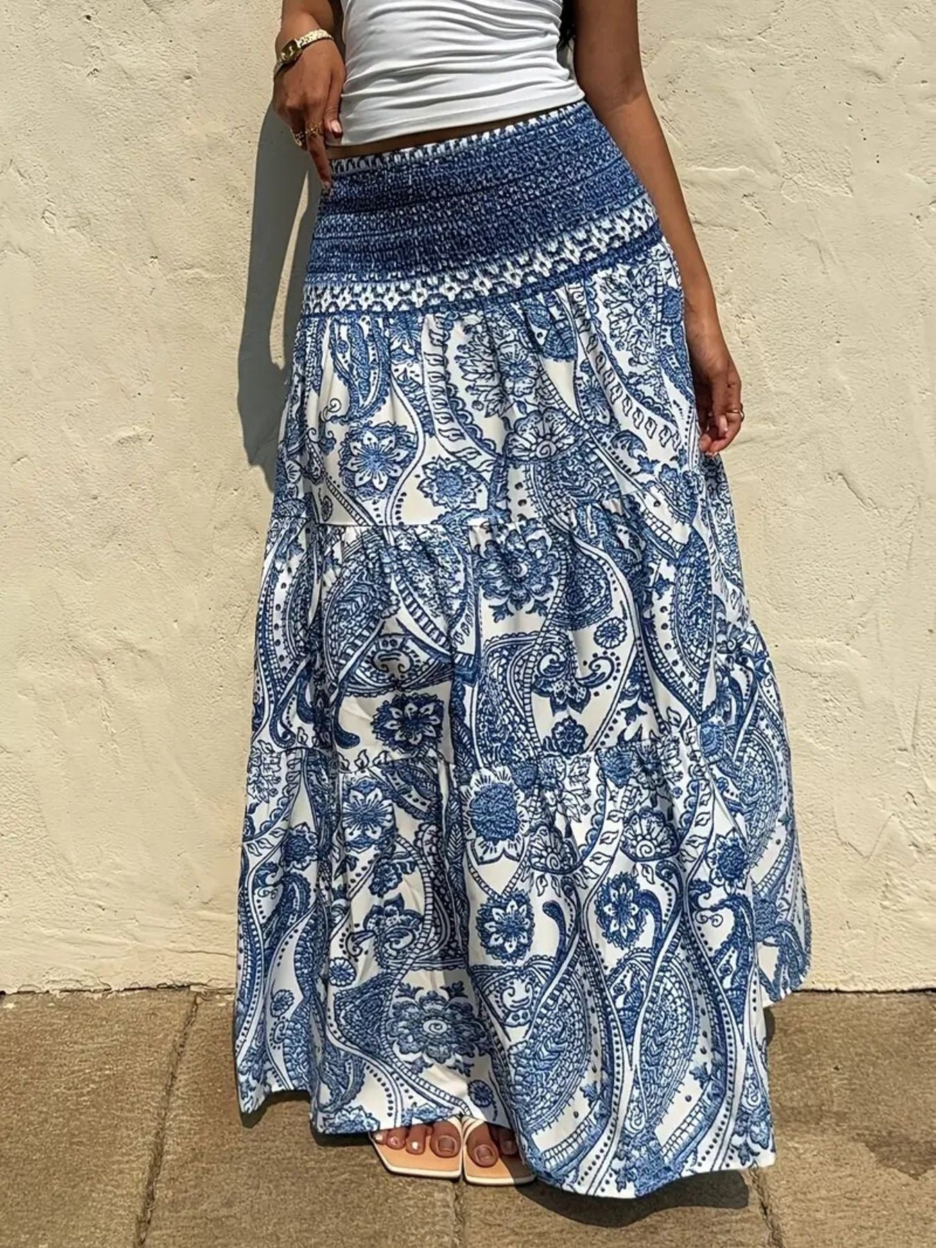 Paisley Print Maxi Skirt