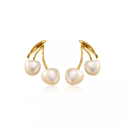 Pearl Cherry Drop Earrings