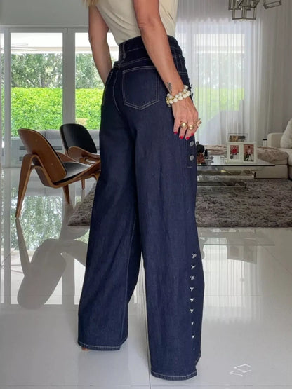 High-Waisted Wide-Leg Jeans