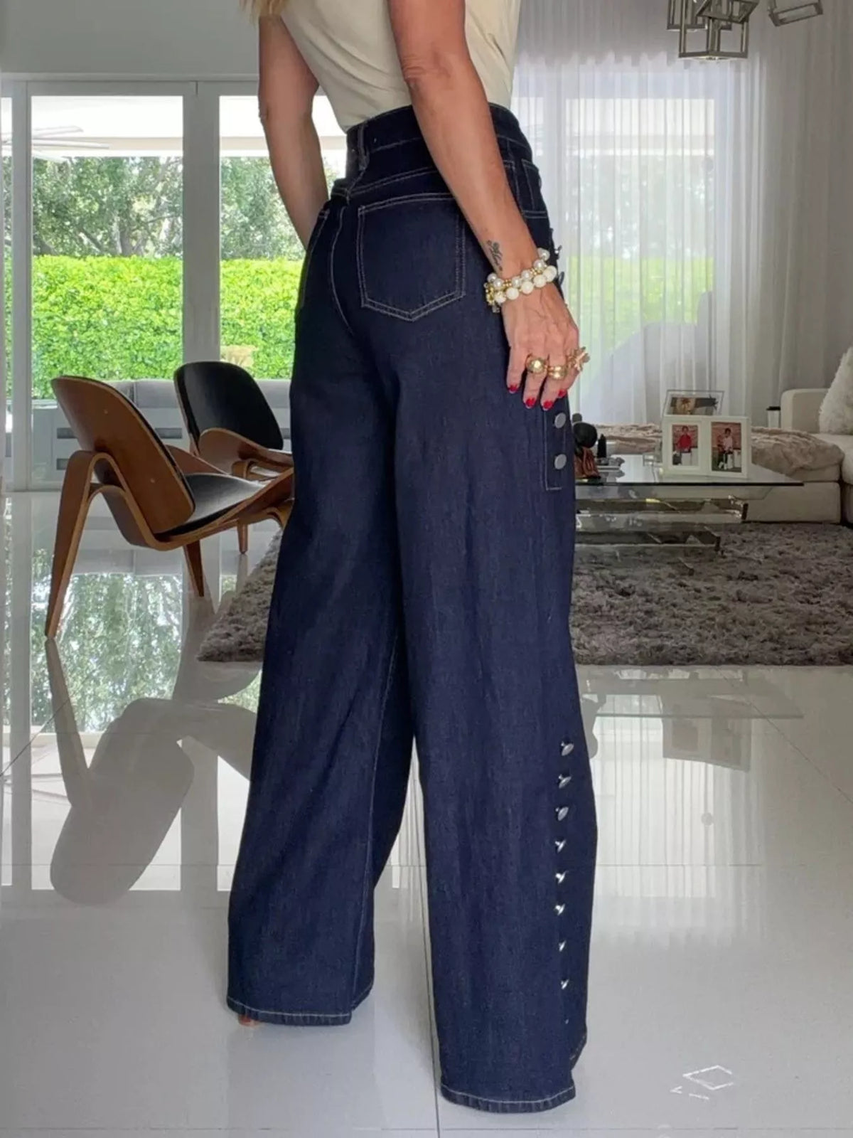 High-Waisted Wide-Leg Jeans