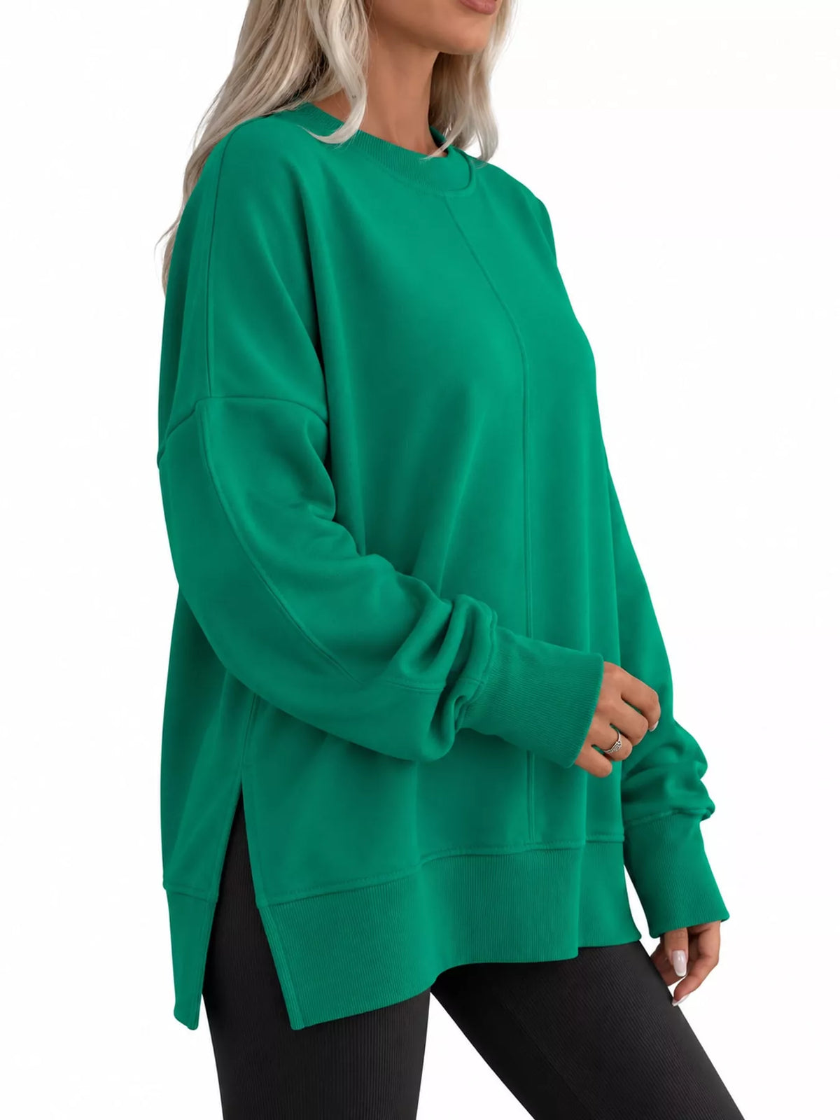Oversized side-slit sweatshirt, view 13