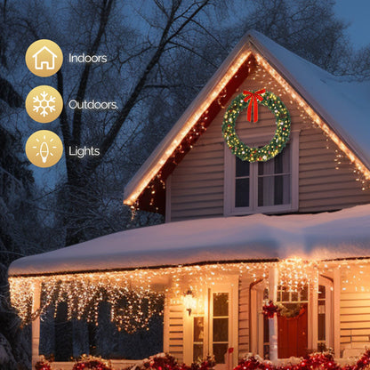 48-Inch PVC Bow Garland with Lights