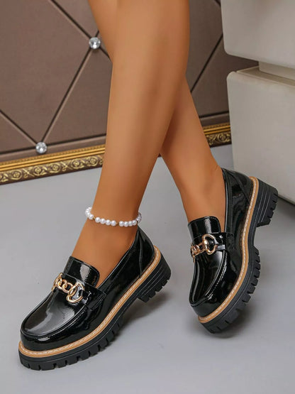 Round Toe Platform Loafers
