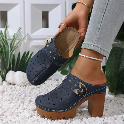 Round Toe Block Heels Sandals