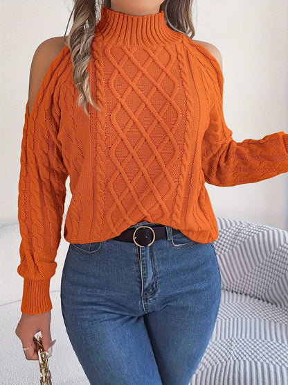 Cutout shoulder sweater, view 6